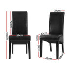 Black Leather Dining Chairs Set of 2