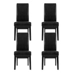 Black Leather Dining Chairs Set of 2