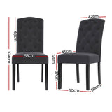 Elegant Dark Grey Linen Dining Chairs Set of 4