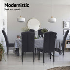 Elegant Dark Grey Linen Dining Chairs Set of 4
