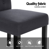 Elegant Dark Grey Linen Dining Chairs Set of 4