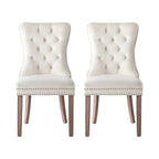 Set of 2 Elegant Leather Dining Chairs