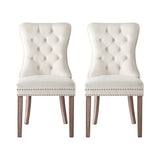 Set of 2 Elegant Leather Dining Chairs