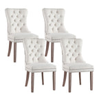 Elegant Grey Velvet Dining Chairs Set of Four