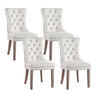 Elegant Grey Velvet Dining Chairs Set of Four