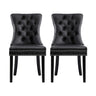 Set of 2 Elegant Leather Dining Chairs