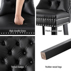 Elegant Black Leather Dining Chairs Set of 4