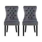 Set of 2 Elegant Leather Dining Chairs