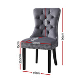 Elegant Grey Velvet Dining Chairs Set of Four