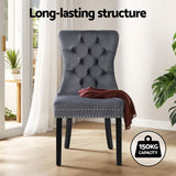 Elegant Grey Velvet Dining Chairs Set of Four