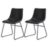 Retro PU Leather Dining Chairs - Set of 2