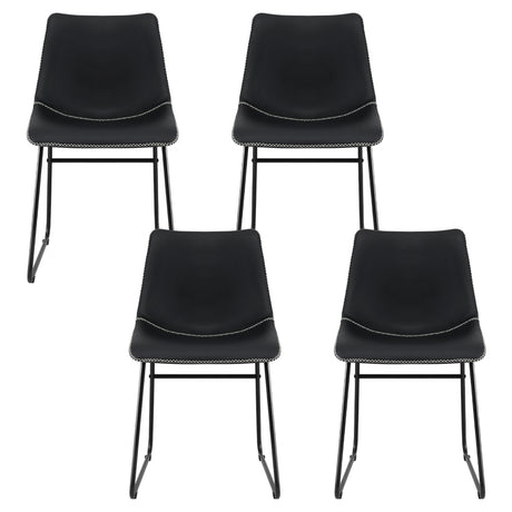 Retro PU Leather Dining Accent Chairs Set