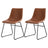 Retro PU Leather Dining Chairs - Set of 2