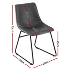 Retro PU Leather Dining Accent Chairs Set