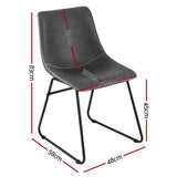 Retro PU Leather Dining Accent Chairs Set