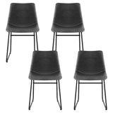 Retro PU Leather Dining Accent Chairs Set