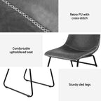 Retro PU Leather Dining Accent Chairs Set