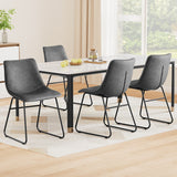 Retro PU Leather Dining Accent Chairs Set