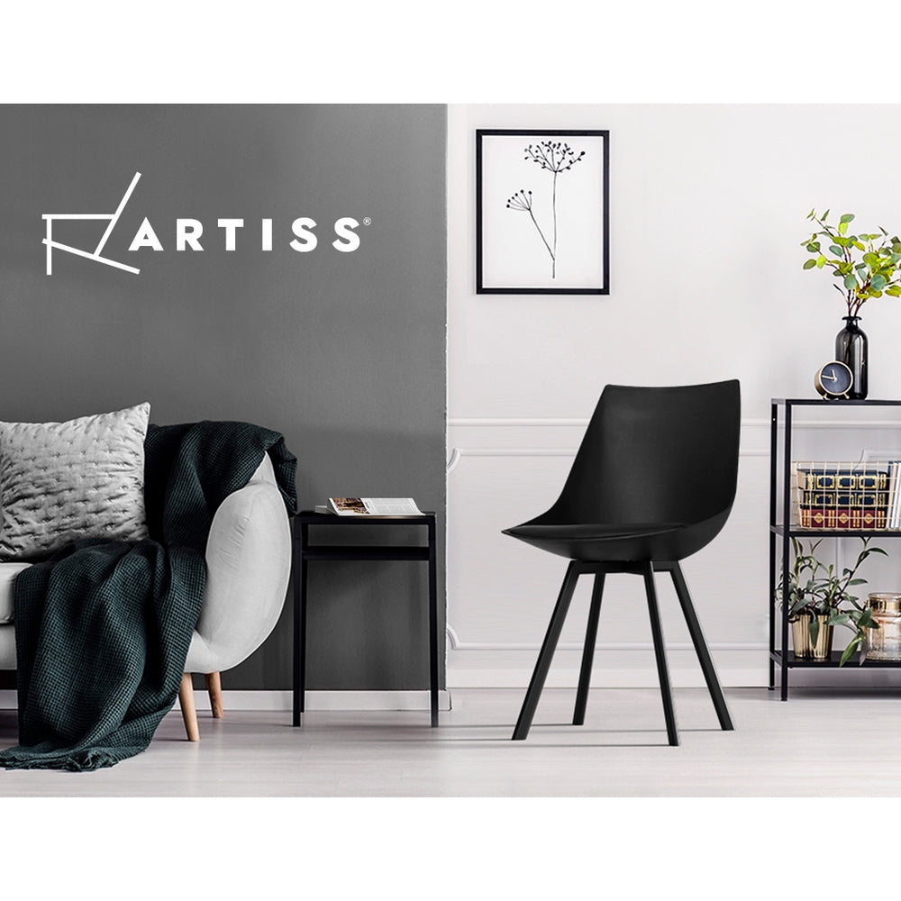 Artiss Set of 2 Black Dining Chairs