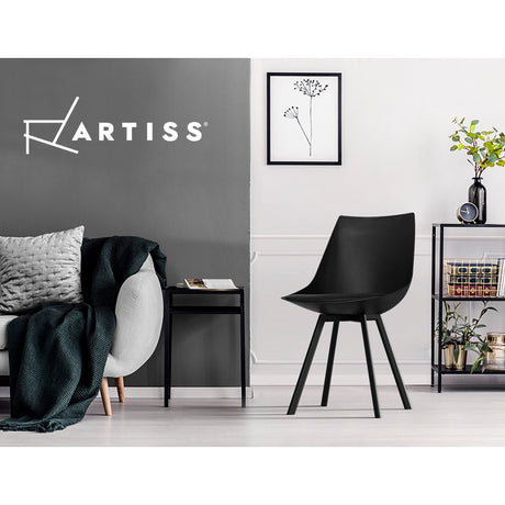Artiss Set of 2 Black Dining Chairs
