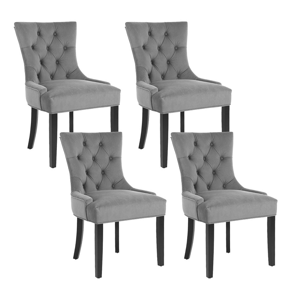 Elegant Velvet French Provincial Dining Chairs Set