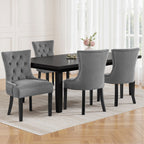 Elegant Velvet French Provincial Dining Chairs Set