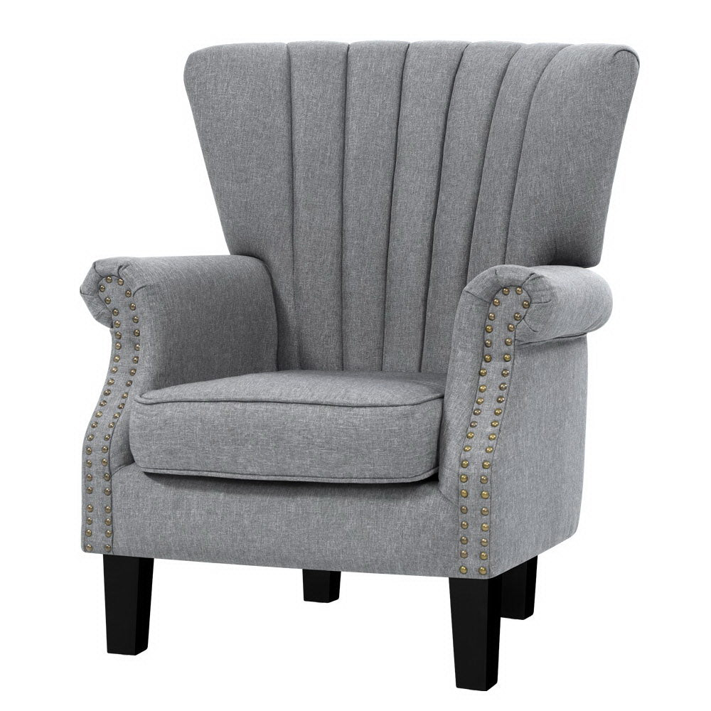 Artiss Andrew Wingback Armchair in Grey