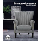 Artiss Andrew Wingback Armchair in Grey