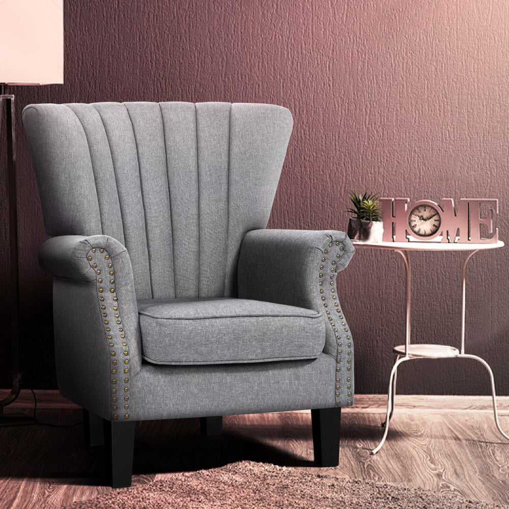 Artiss Andrew Wingback Armchair in Grey