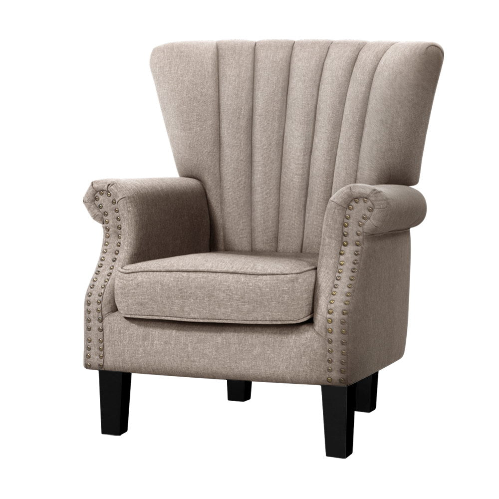 Artiss Andrew Wingback Armchair in Beige