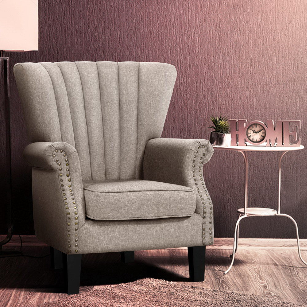 Artiss Andrew Wingback Armchair in Beige