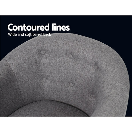 Artiss Adora Grey Faux Linen Armchair