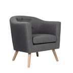 Artiss Adora Grey Faux Linen Armchair