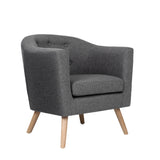 Artiss Adora Grey Faux Linen Armchair