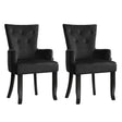 Cayes Black Velvet French Provincial Dining Chairs (Set of 2)