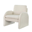 Artiss Boucle White Armchair Accent Chair with Curved Ergonomic Design