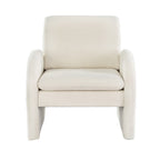 Artiss Boucle White Armchair Accent Chair with Curved Ergonomic Design