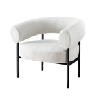 Artiss Curved Boucle White Accent Armchair