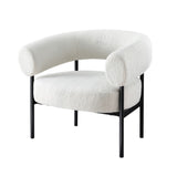 Artiss Curved Boucle White Accent Armchair
