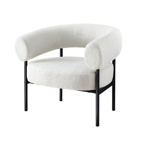 Artiss Curved Boucle White Accent Armchair