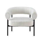 Artiss Curved Boucle White Accent Armchair