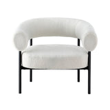 Artiss Curved Boucle White Accent Armchair