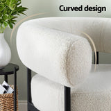 Artiss Curved Boucle White Accent Armchair