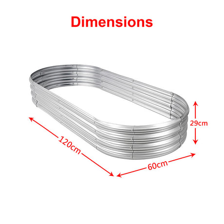 Hivvago Raised Garden Bed – Galvanized Steel Planter Box with Open Base, Silver