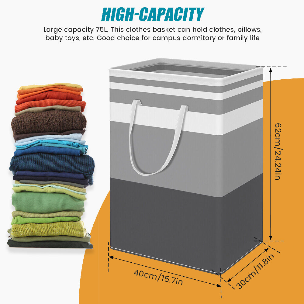 Hivvago 2-Pack Large Waterproof Laundry Baskets with Handles