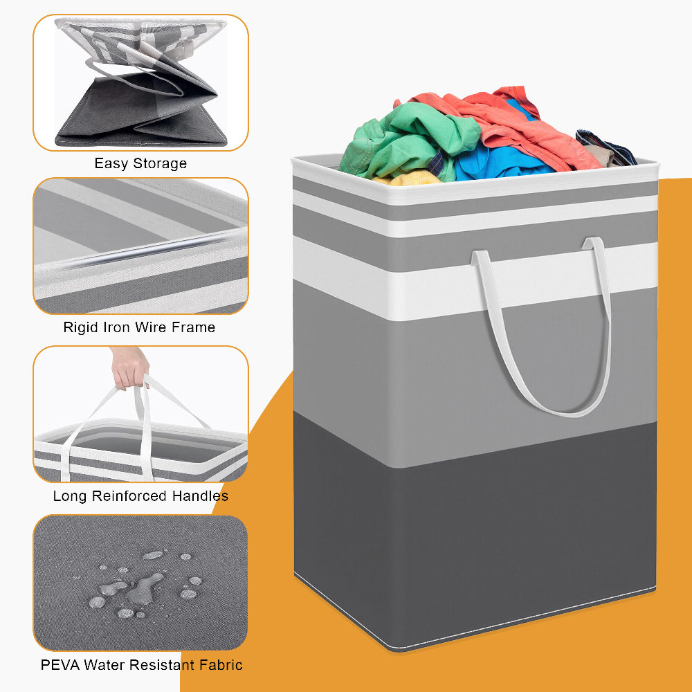 Hivvago 2-Pack Large Waterproof Laundry Baskets with Handles