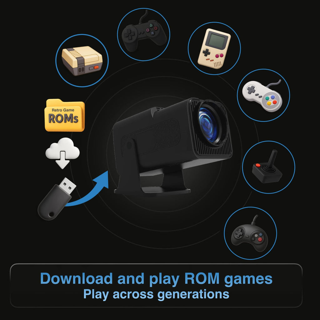 Retro Gaming Projector with 80 Games