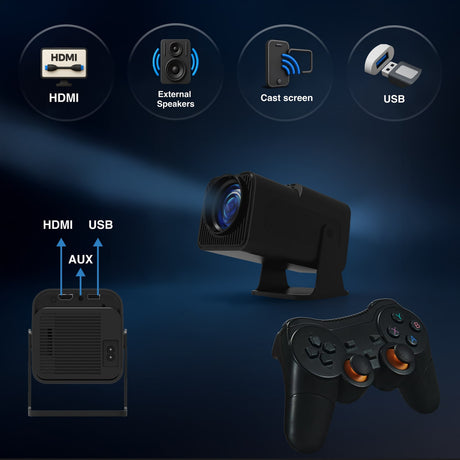 Retro Gaming Projector with 80 Games