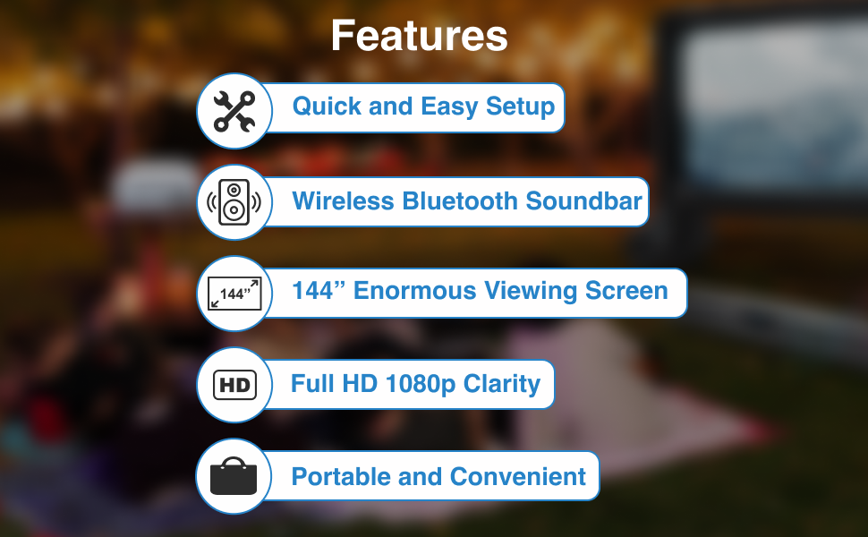 Laser Outdoor Cinema Bundle: Projector, Screen & Soundbar