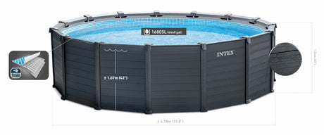 Intex Graphite Grey Panel Pool 4.78m x 1.24m